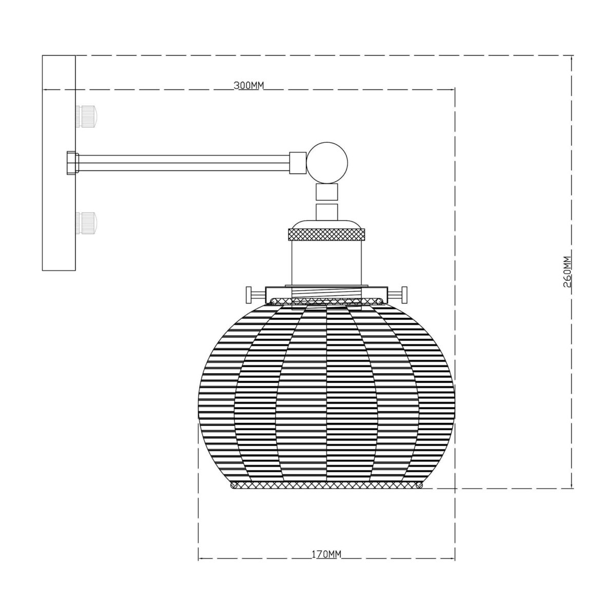 1-Light Traditional Rattan Golden Wall Sconce Light - Image 17