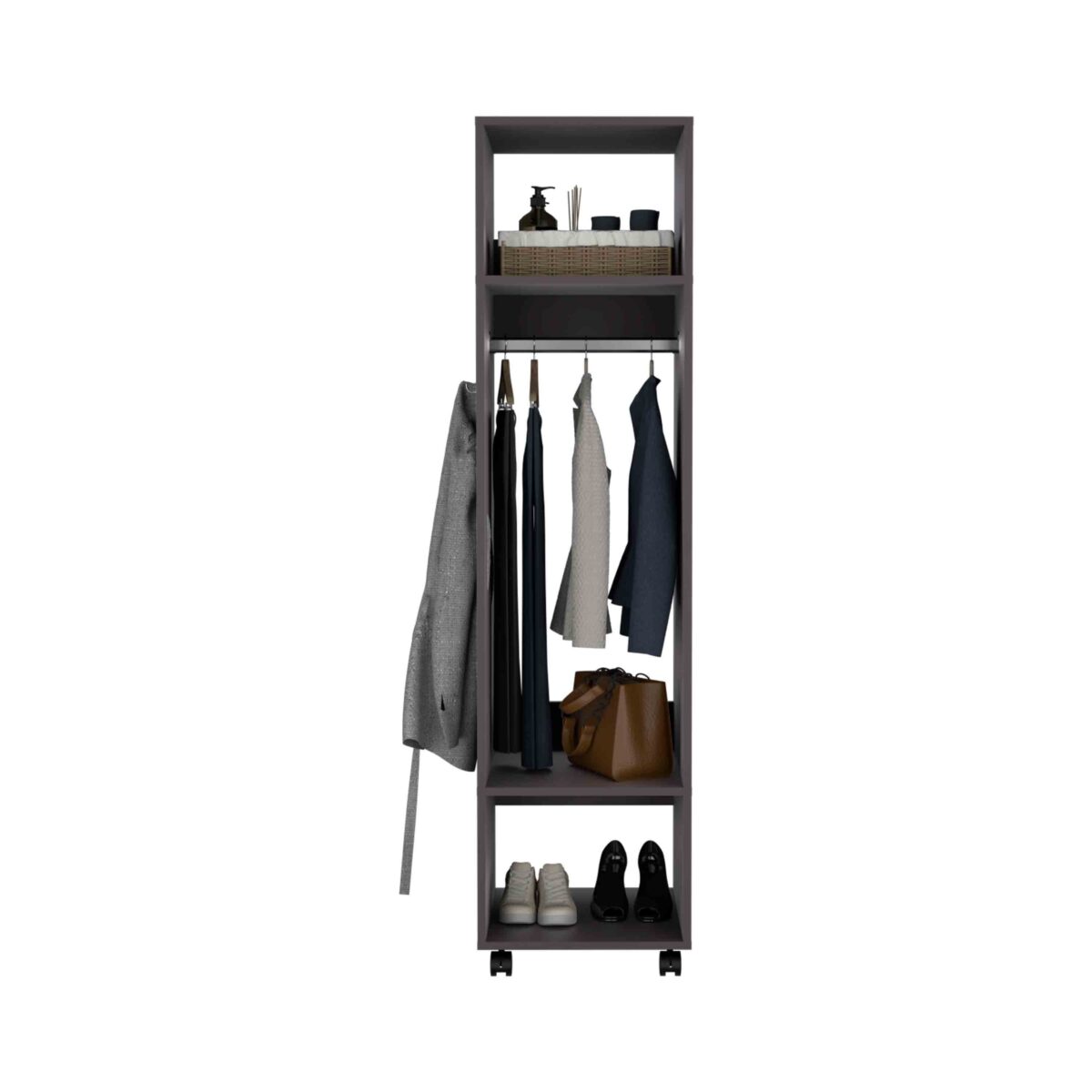Walker Edison | Minimalist Tall Wardrobe Armoire Storage Cabinet with Mirrorlook - Image 6