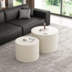 Walker Edison | Minimalist Honeycomb Nesting Coffee Table Set - Image 2