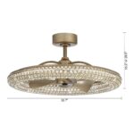 33" Modern DC Motor Crystal Ceiling Fan with Lighting and Remote Control - Image 11