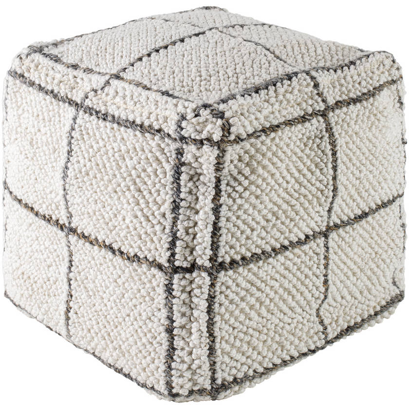 AAAC1468_25124287-f890-4894-aaba-3885f6957a19 Shareen Cream/Dark Brown Pouf - Image 1