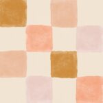 Artisan Checkered Wallpaper - Warm Terracotta and Mustard Tones - Image 2