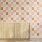 Artisan Checkered Wallpaper - Warm Terracotta and Mustard Tones - Image 6