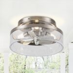 13" Flush Mount Reversible Ceiling Fan with Lighting and Remote Control - Image 6