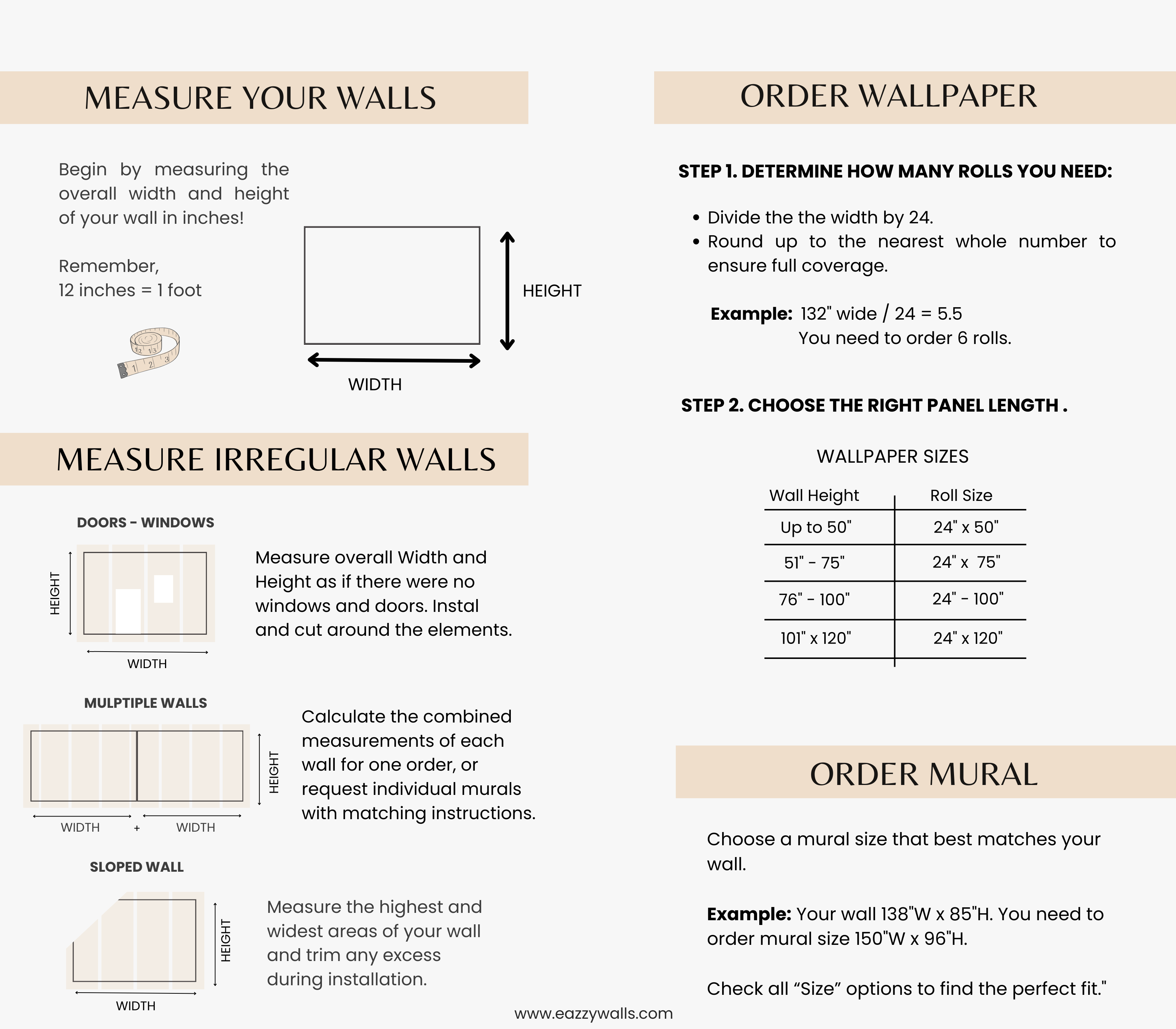 How_to_measure_your_wall_image_8eeec848-554d-45ab-8016-e693971275a1 Art Nouveau Wallpaper - Retro  Botanical Design with Orange Blooms - Image 7