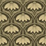 Scalloped Coneflower Wallpaper - Vintage Floral Elegance - Image 8