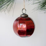 Set of 4 Handcrafted 3" Bordeaux Mouthblown Glass Ornaments with Antique Topper - Image 6