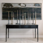 Tapered Candle Holder, Dark Grey Wood - Image 4