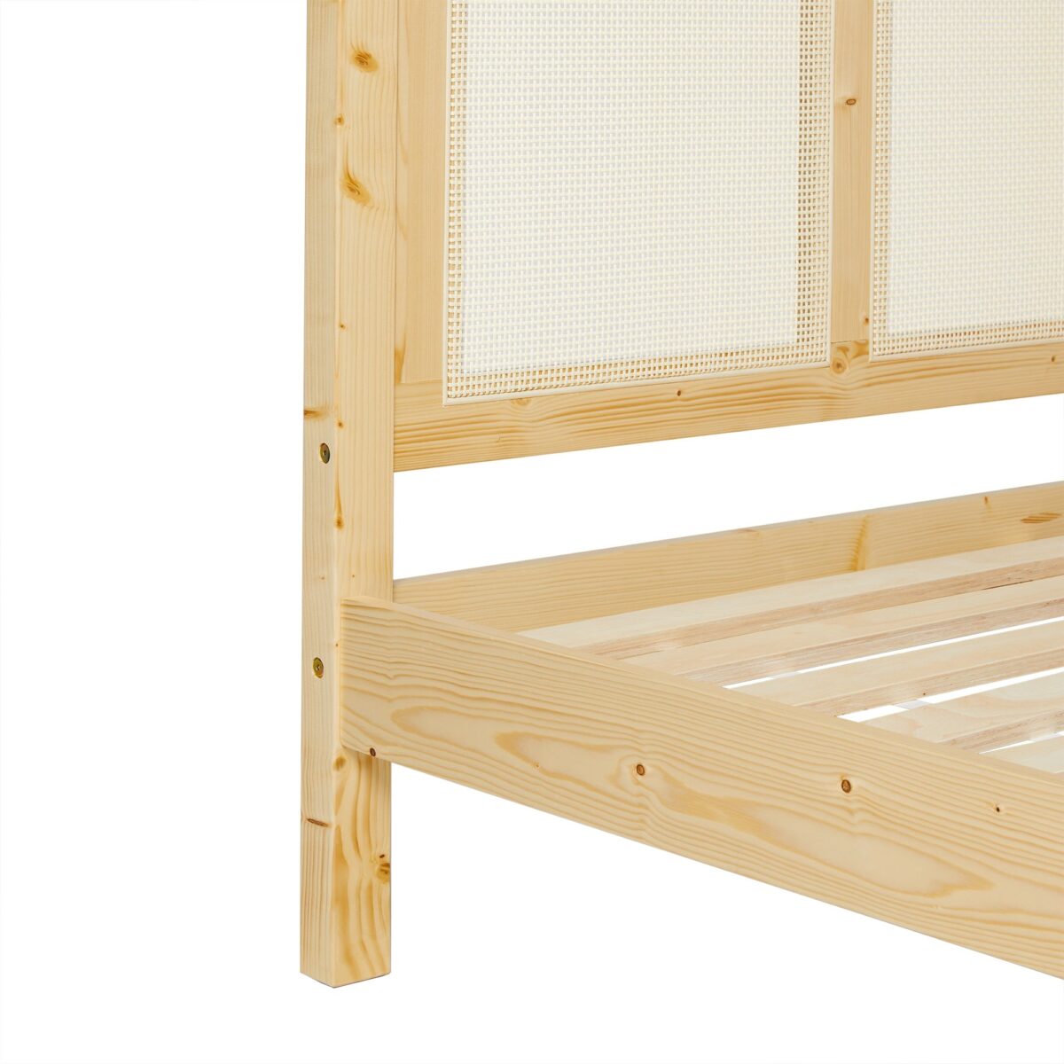 Yasmina Solid Wood Rattan Paneled Platform Bed (Queen or King) - Image 15