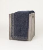Cobalt and Platinum Yak Down Beehive Knit Throw - Image 7