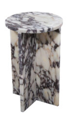 Calacatta Viola Marble End/Side Table, Nightstand Polished (D)14" (H)22" - Image 3