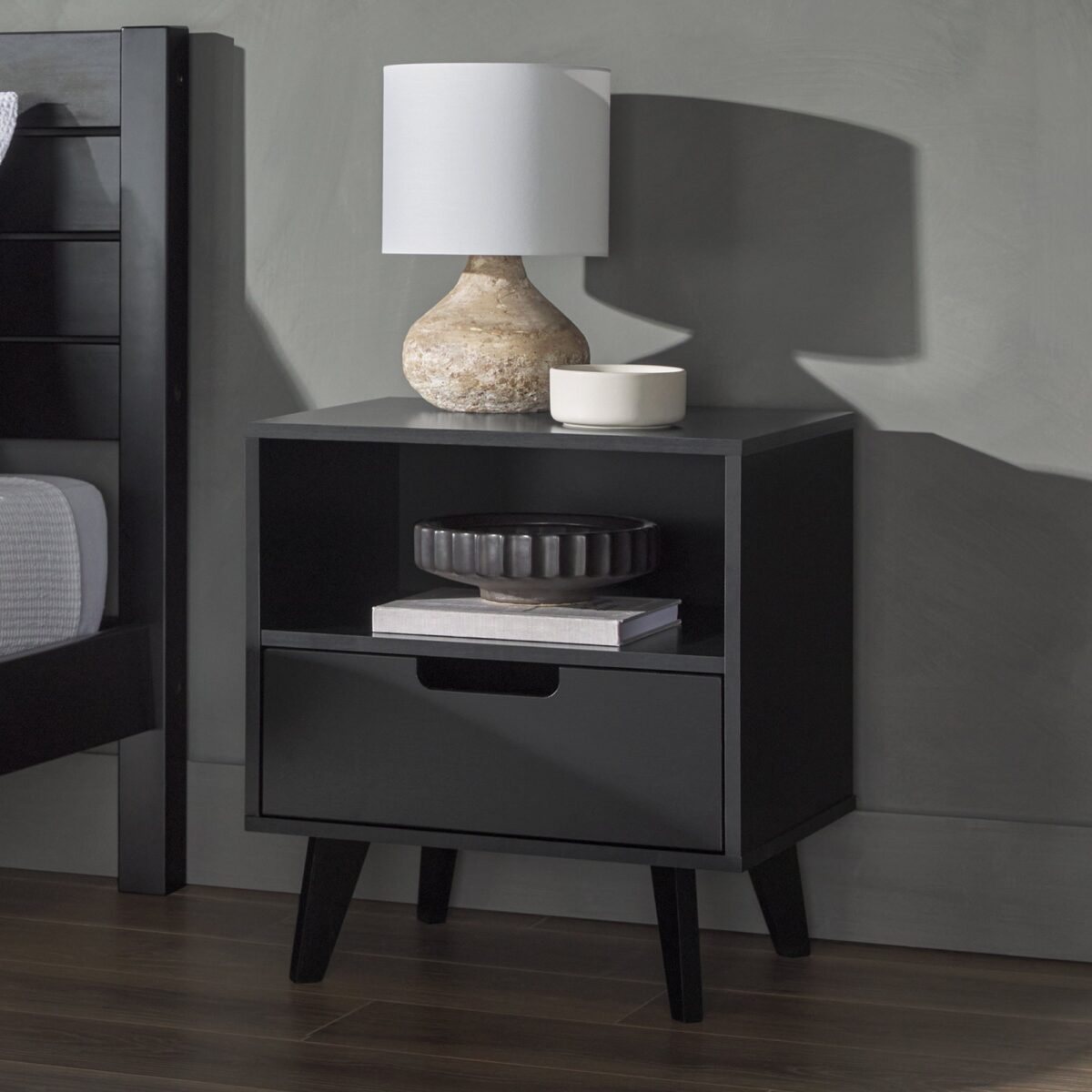 Sloane Hans Mid-Century Modern Angle-Leg Nightstand - Image 1