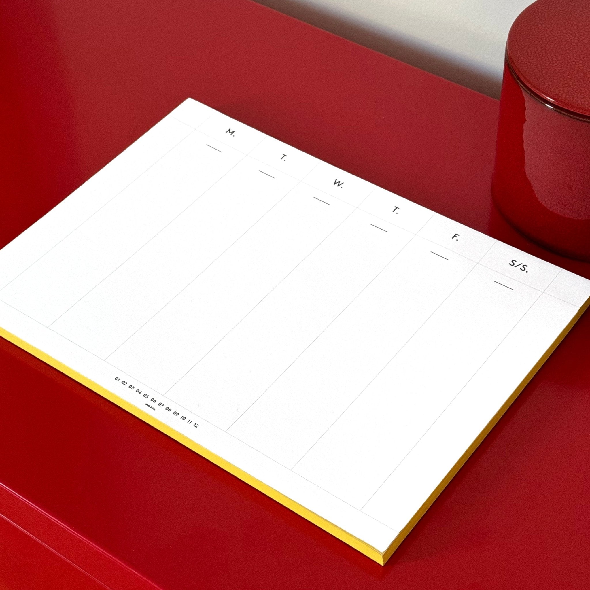 weeklydeskplanneryellowonredcrop-934309_d62bb1e3-d504-41d8-a462-f7690f8de7a1 Weekly Desk Planners edged in Gold, Yellow, or Blush - Image 8